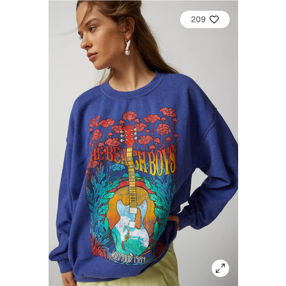 Urban Outfitters Tops - Urban Outfitters Beach Boys Graphic Pullover Sweatshirt L/XL
